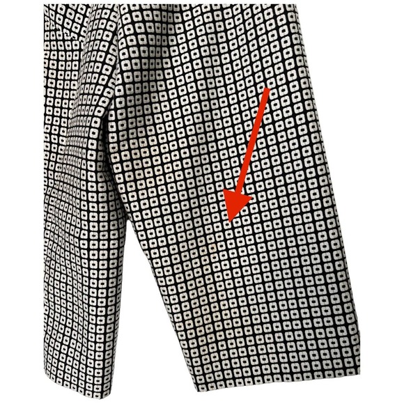 Talbots Womens Size 14 Blazer Hidden Buttons Square Print Lined Black - Picture 12 of 12